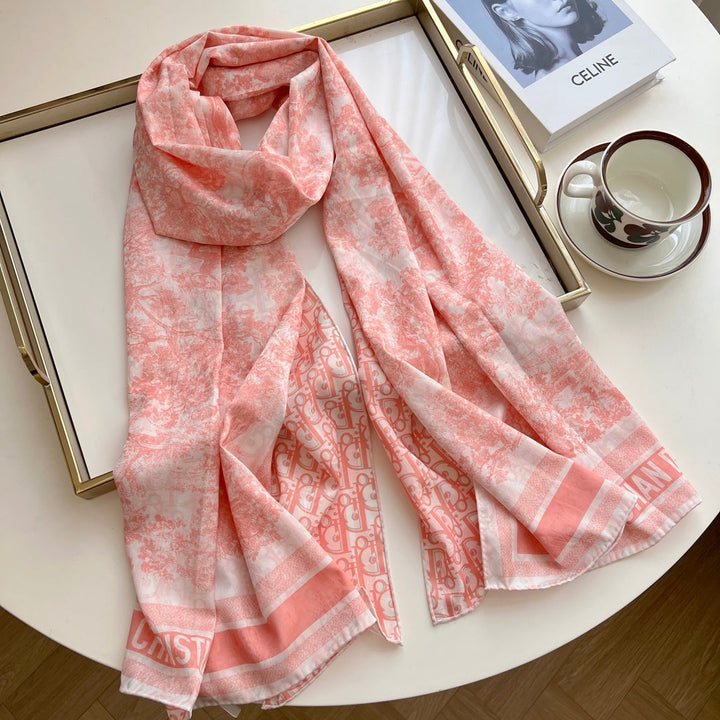 Fashionable CD rice double-sided snail printed silk scarf