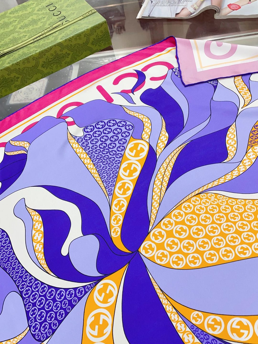 Fashion GG printed silk scarf