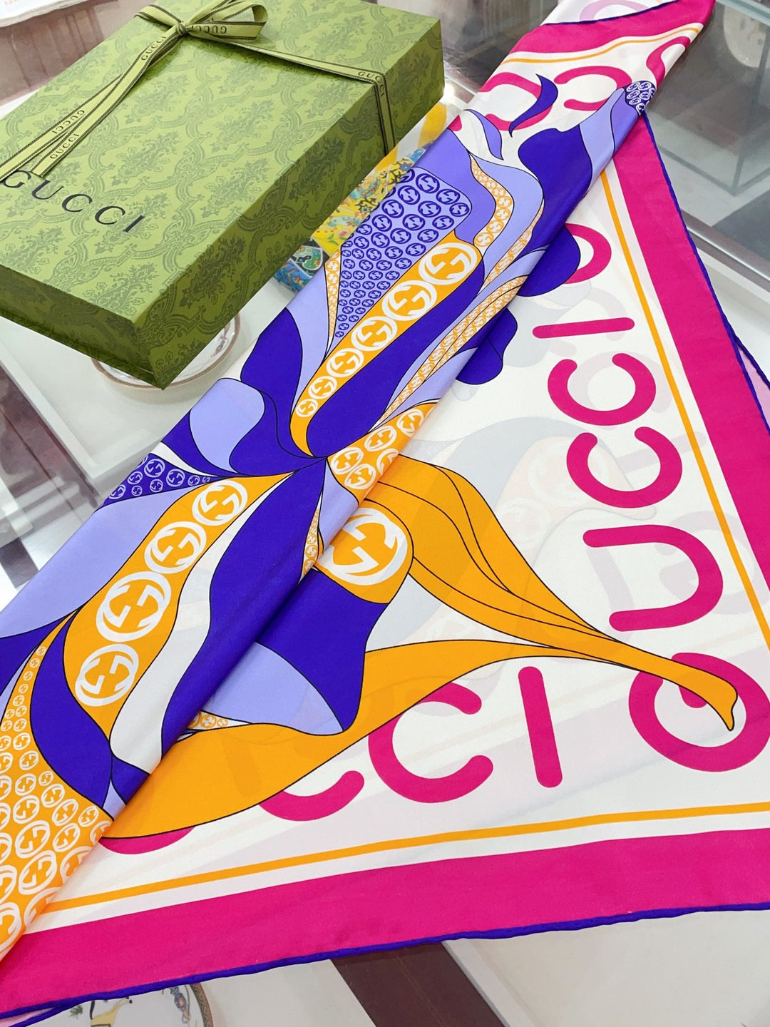 Fashion GG printed silk scarf