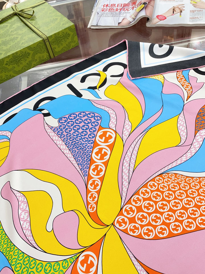 Fashion GG printed silk scarf
