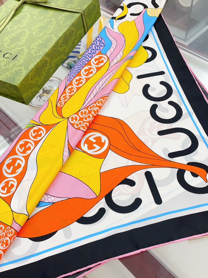 Fashion GG printed silk scarf