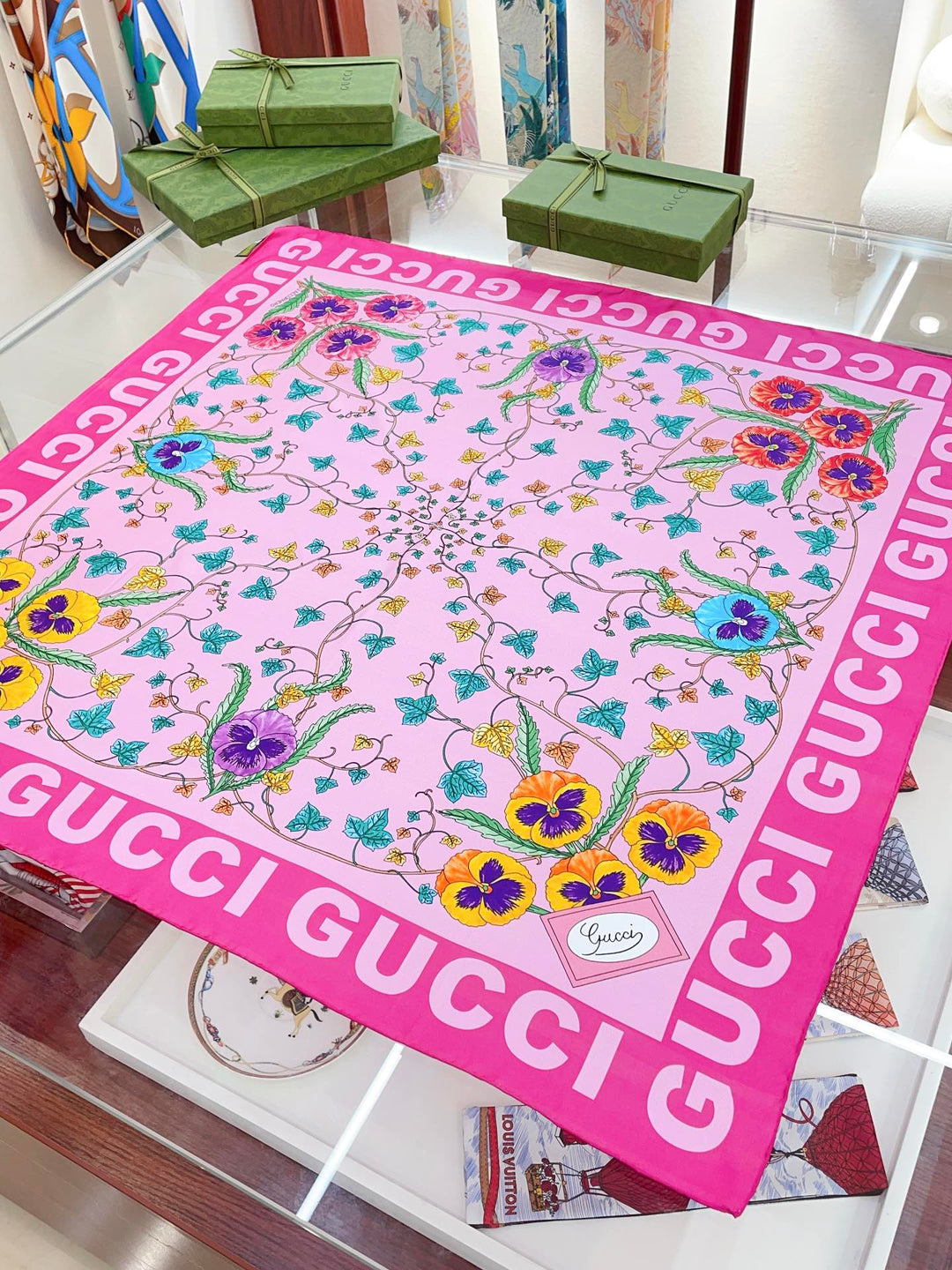 Fashion GG printed silk scarf