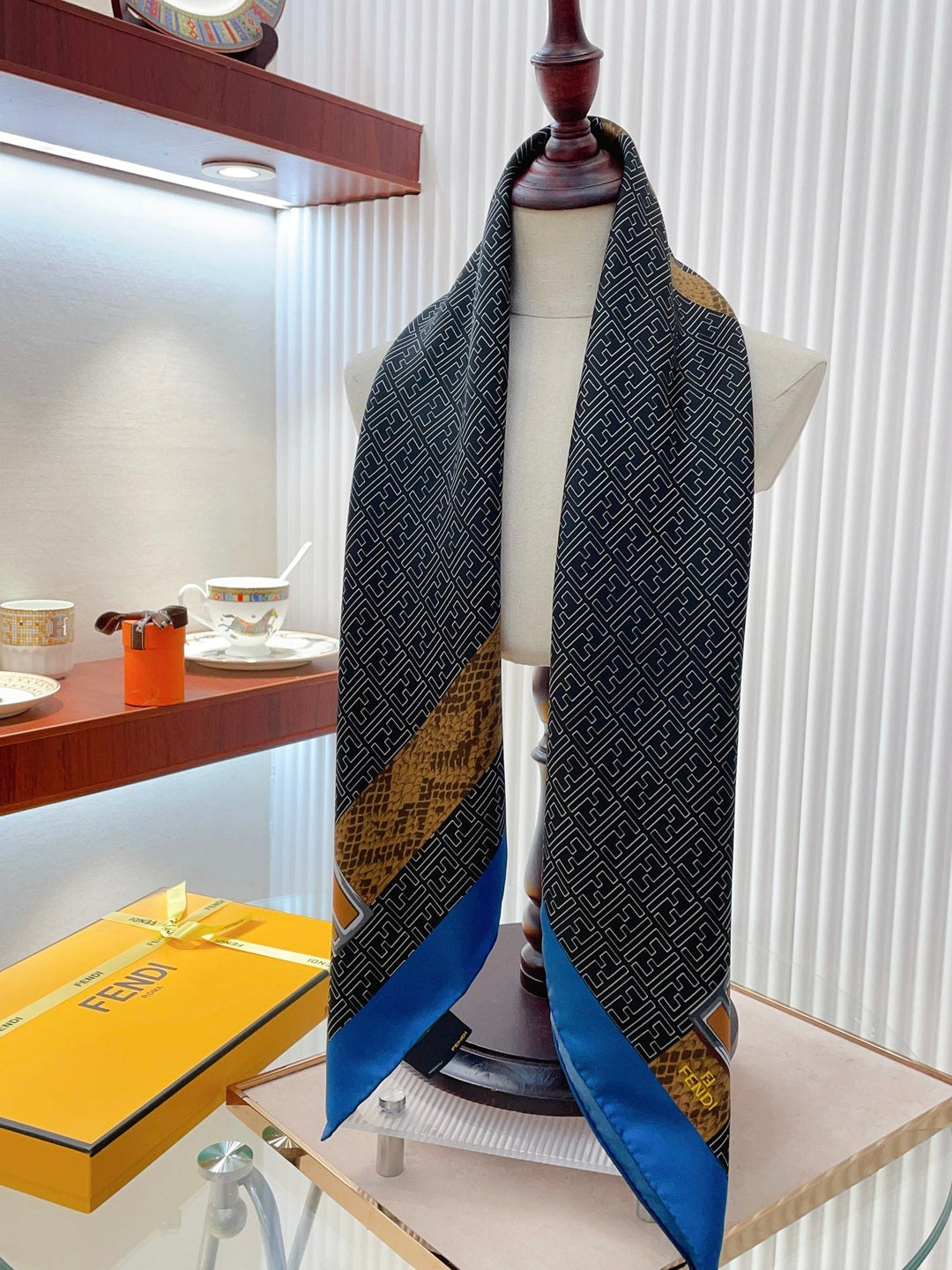 Fashion CD printed silk scarf