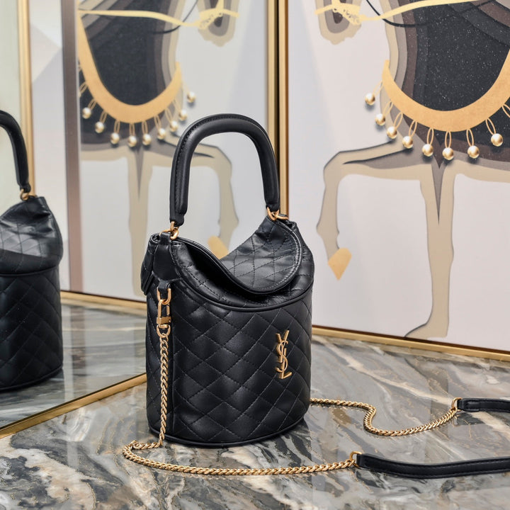 New Leather Flap Bucket Bag