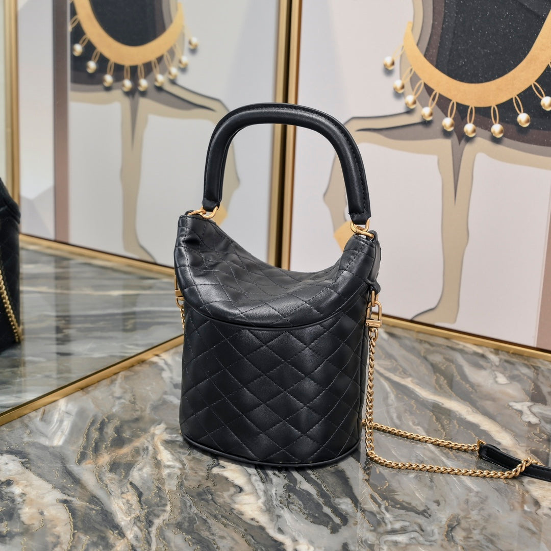 New Leather Flap Bucket Bag