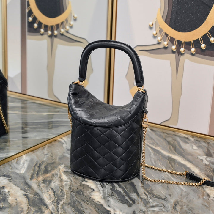 New Leather Flap Bucket Bag