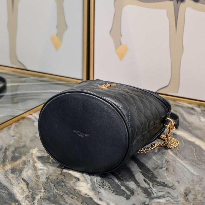 New Leather Flap Bucket Bag