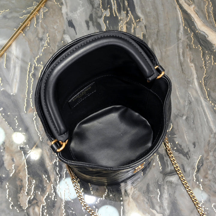 New Leather Flap Bucket Bag