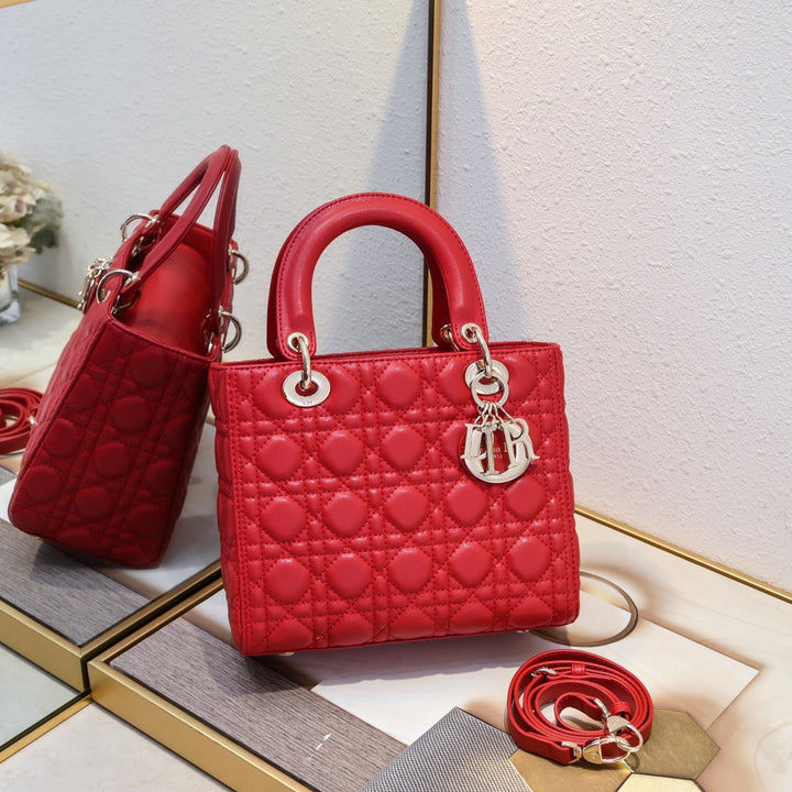 3 Sizes-Red Sheepskin Tote