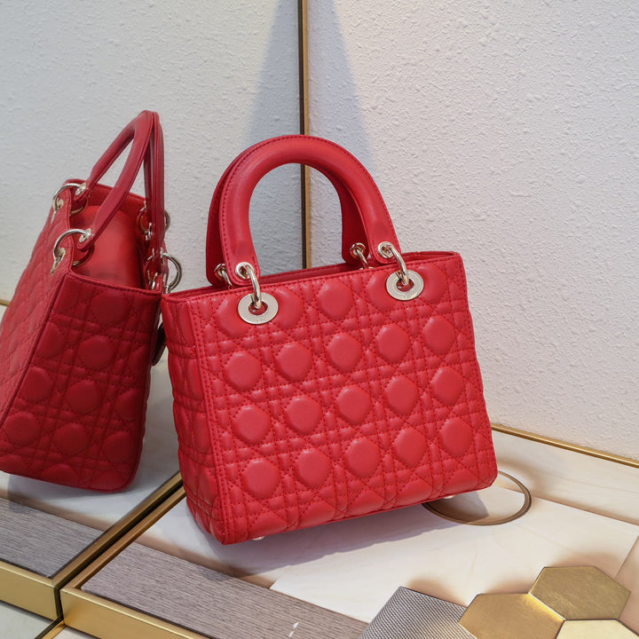 3 Sizes-Red Sheepskin Tote