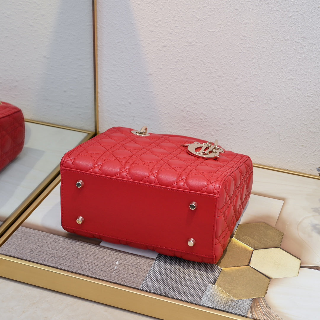 3 Sizes-Red Sheepskin Tote