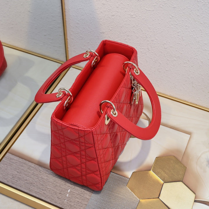 3 Sizes-Red Sheepskin Tote