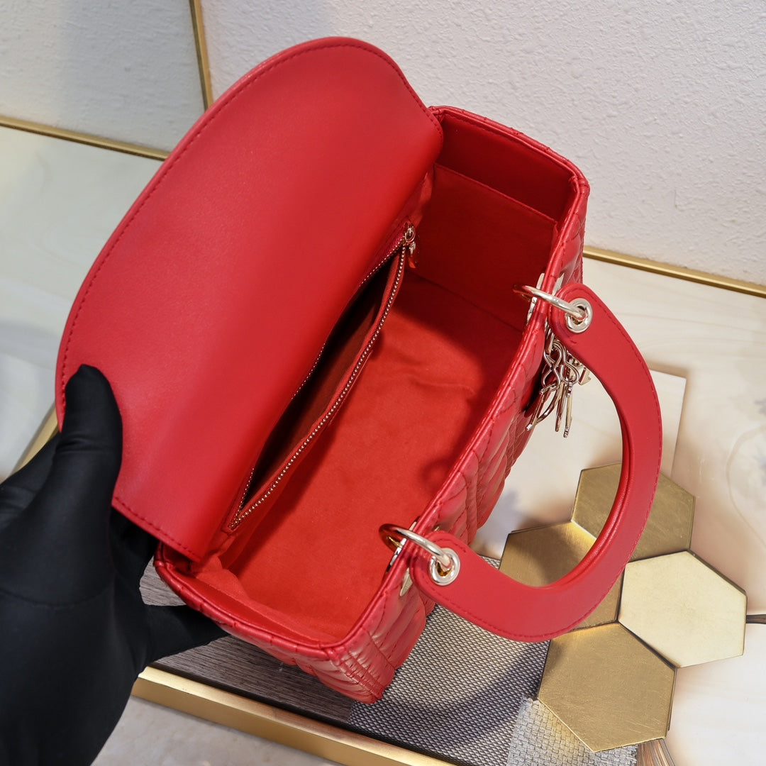 3 Sizes-Red Sheepskin Tote