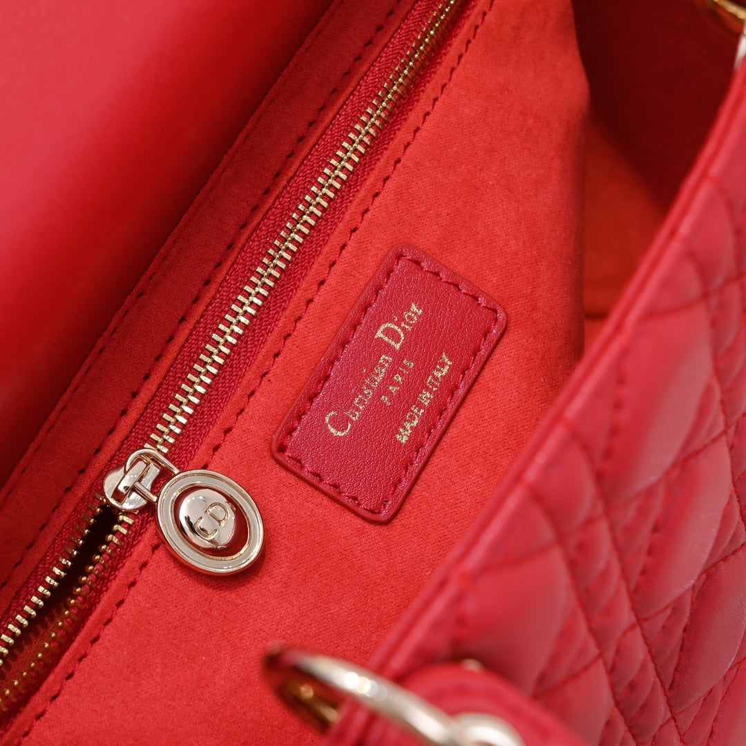 3 Sizes-Red Sheepskin Tote