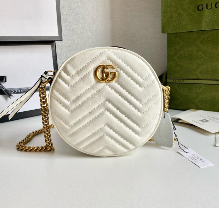3 Colors - Round Cowhide Handbag
