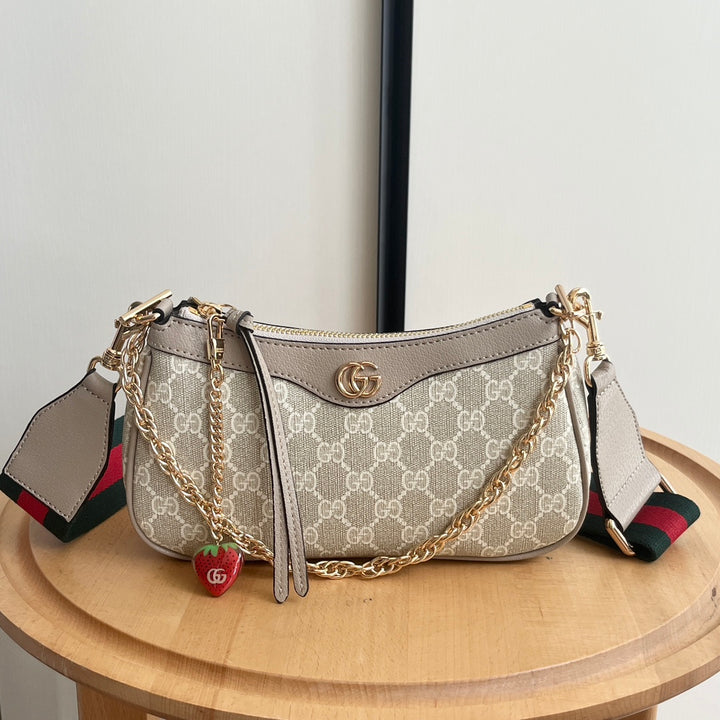 3 Colors - Strawberry Pendant Double Strap Handbag