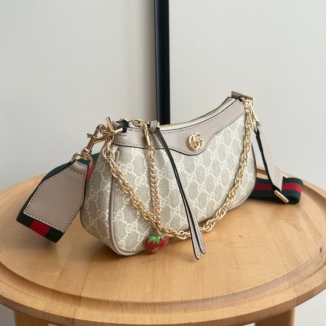 3 Colors - Strawberry Pendant Double Strap Handbag