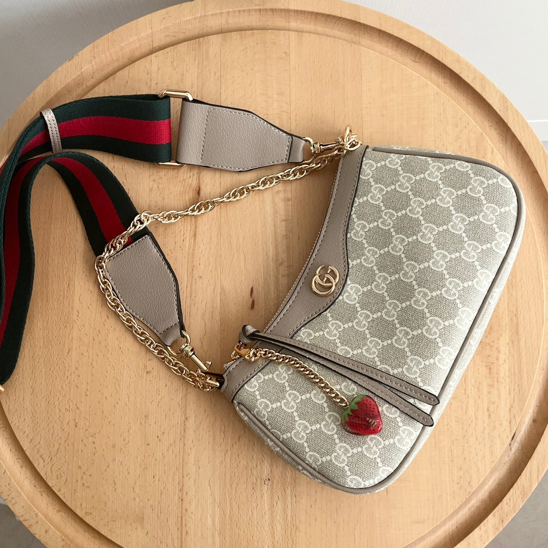 3 Colors - Strawberry Pendant Double Strap Handbag