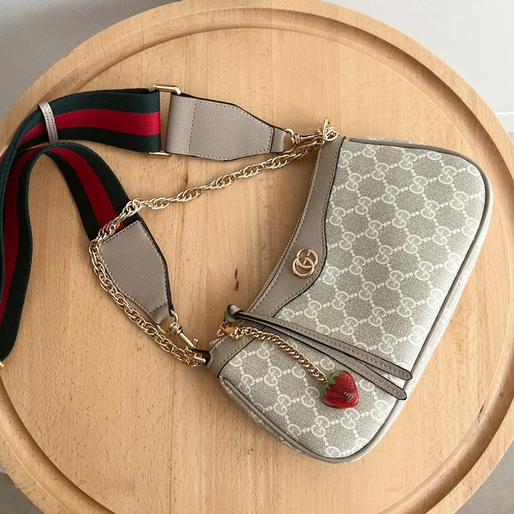 3 Colors - Strawberry Pendant Double Strap Handbag