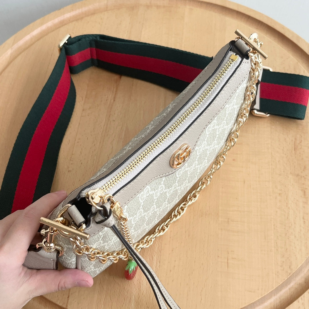 3 Colors - Strawberry Pendant Double Strap Handbag