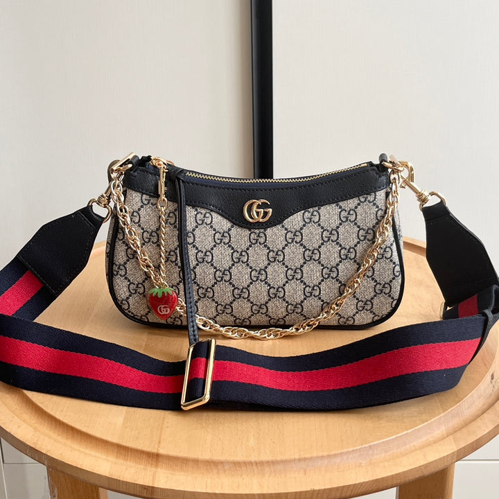 3 Colors - Strawberry Pendant Double Strap Handbag