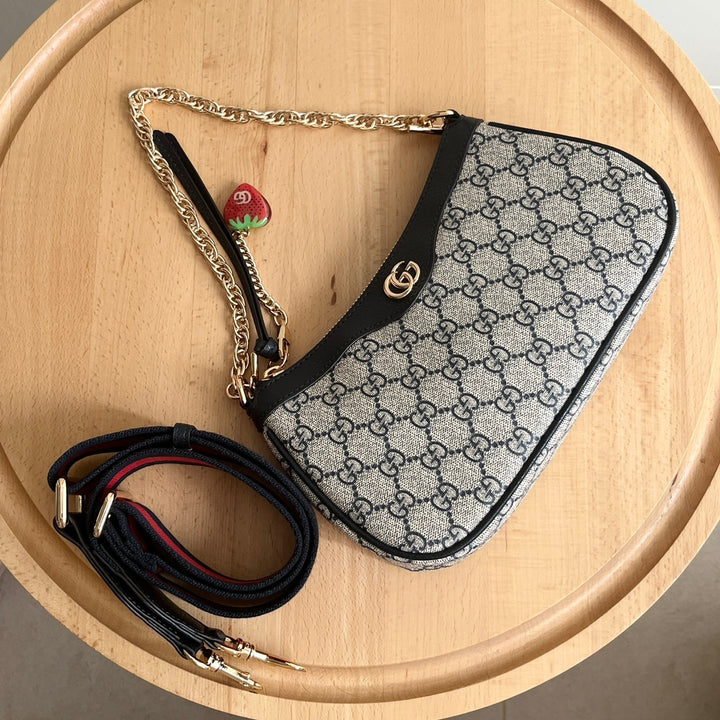 3 Colors - Strawberry Pendant Double Strap Handbag