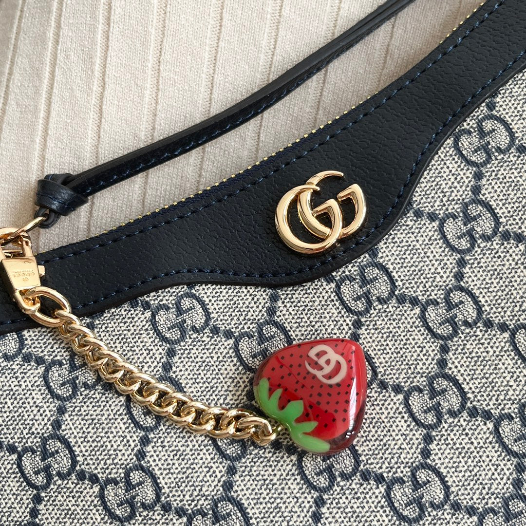 3 Colors - Strawberry Pendant Double Strap Handbag