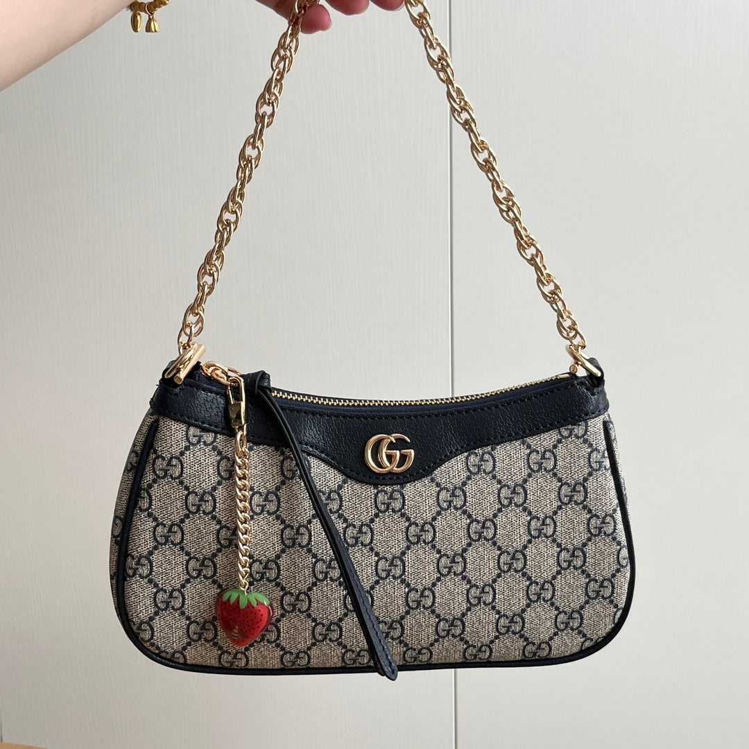 3 Colors - Strawberry Pendant Double Strap Handbag
