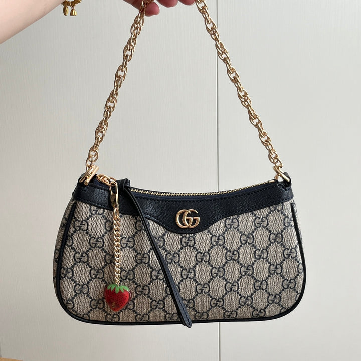 3 Colors - Strawberry Pendant Double Strap Handbag