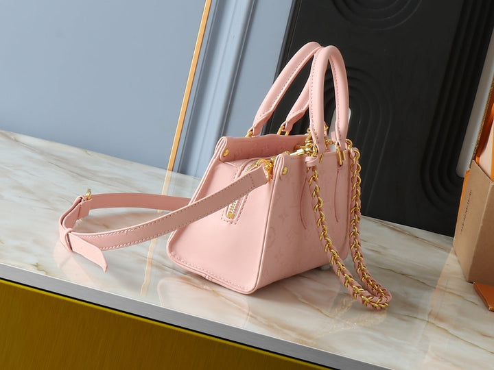 Embossed cowhide handbag