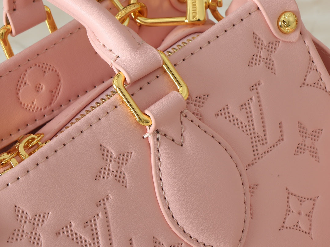 Embossed cowhide handbag