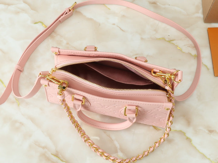 Embossed cowhide handbag