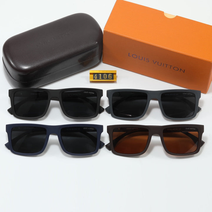 4 Colors Fashion Plaid Frosted Sunglasses