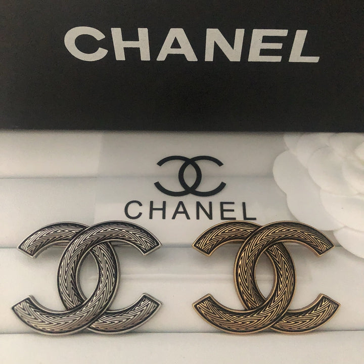 Vintage Textured Copper Brooch