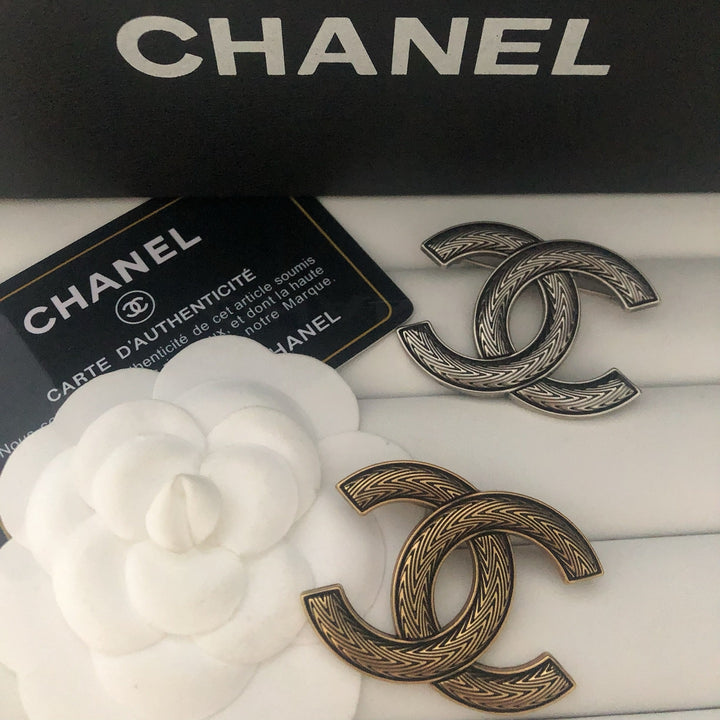 Vintage Textured Copper Brooch