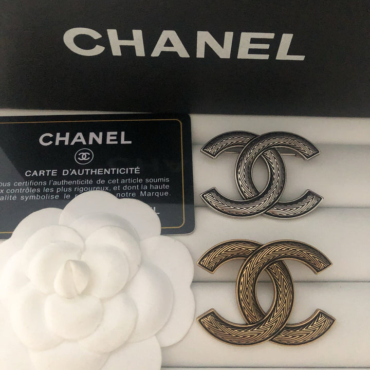 Vintage Textured Copper Brooch