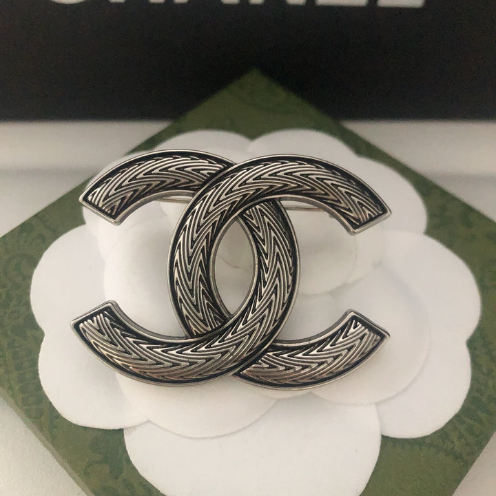 Vintage Textured Copper Brooch