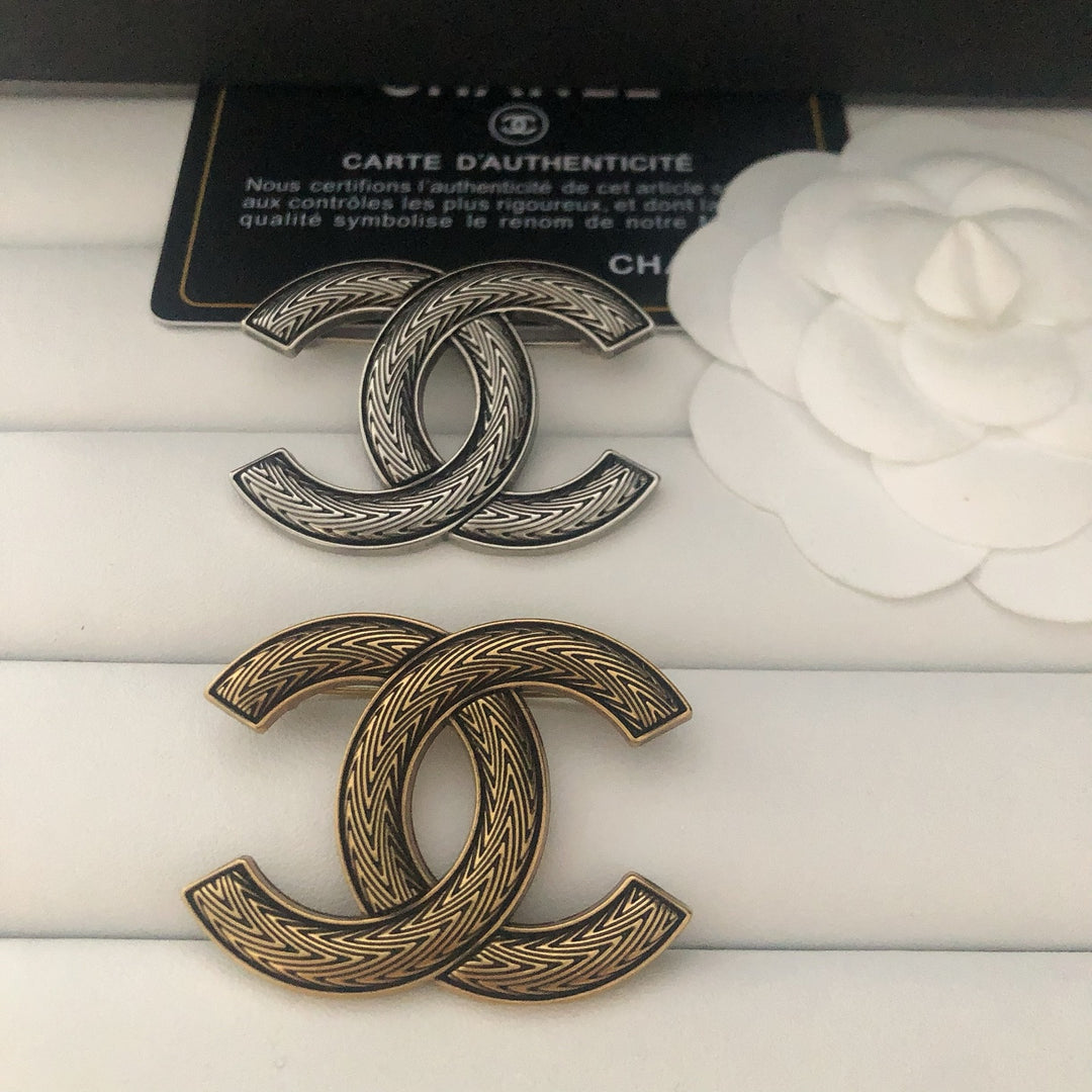 Vintage Textured Copper Brooch