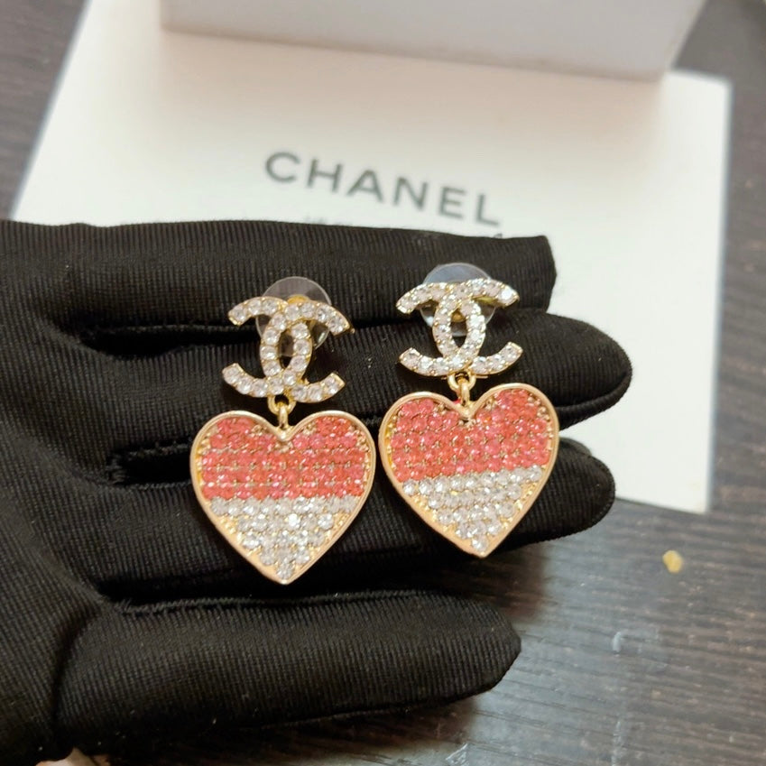 Pink Rhinestone Earrings