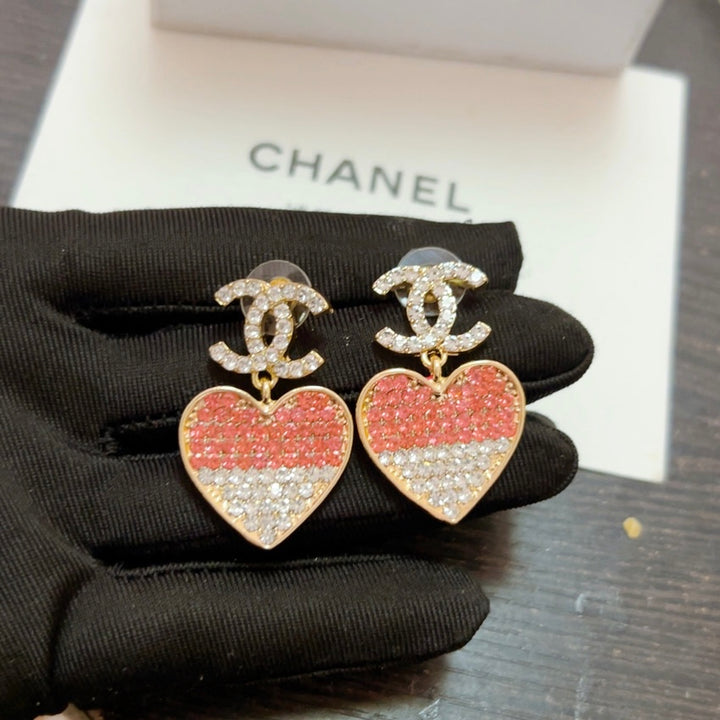 Pink Rhinestone Earrings