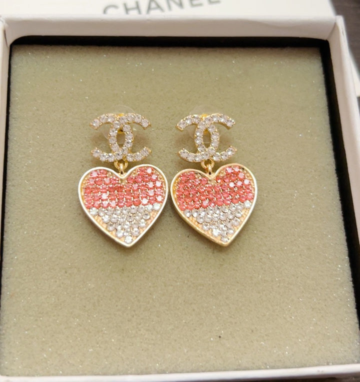 Pink Rhinestone Earrings