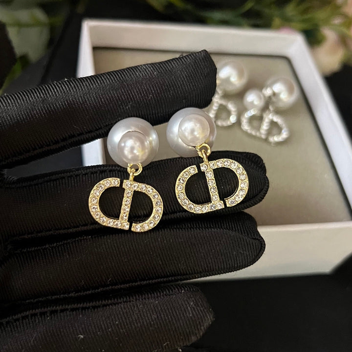 Exclusive monogrammed pearl earrings