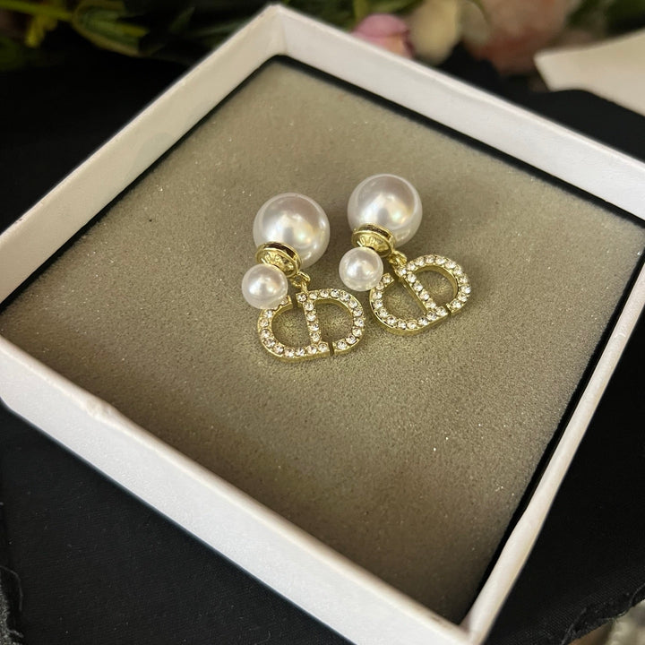 Exclusive monogrammed pearl earrings