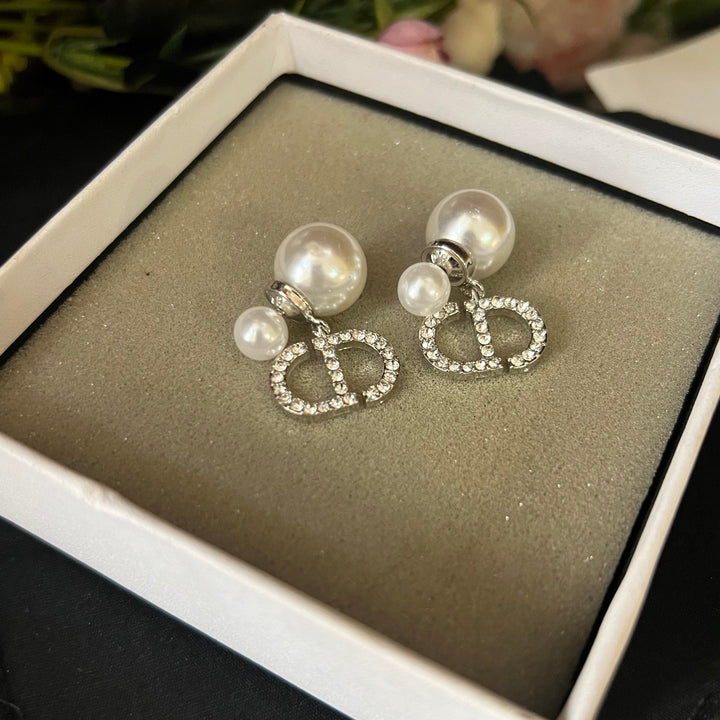 Exclusive monogrammed pearl earrings