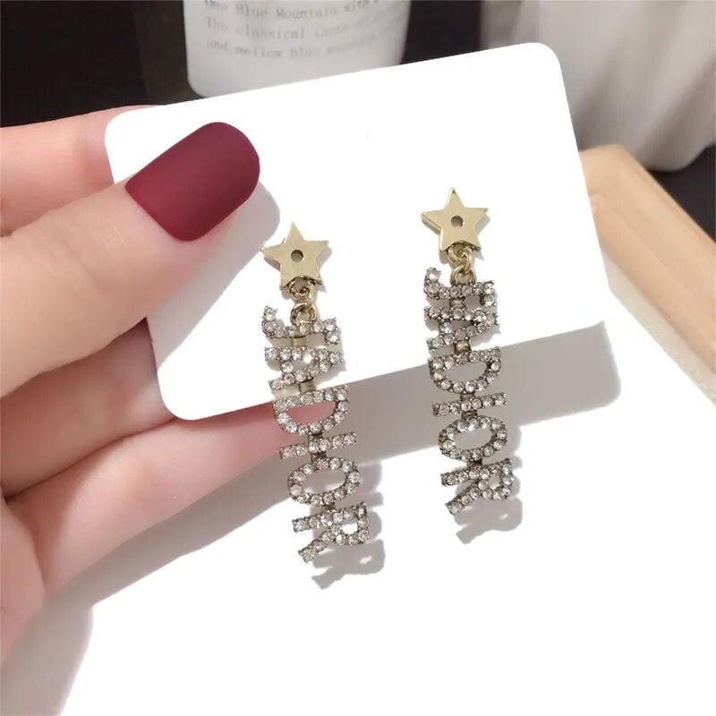 Exclusive Monogrammed Rhinestone Earrings