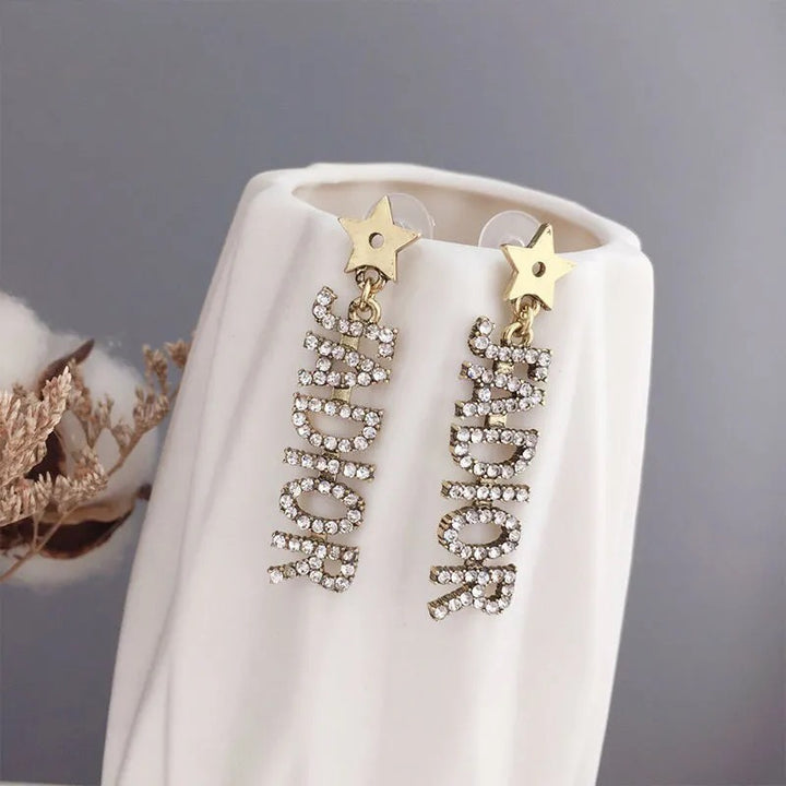 Exclusive Monogrammed Rhinestone Earrings