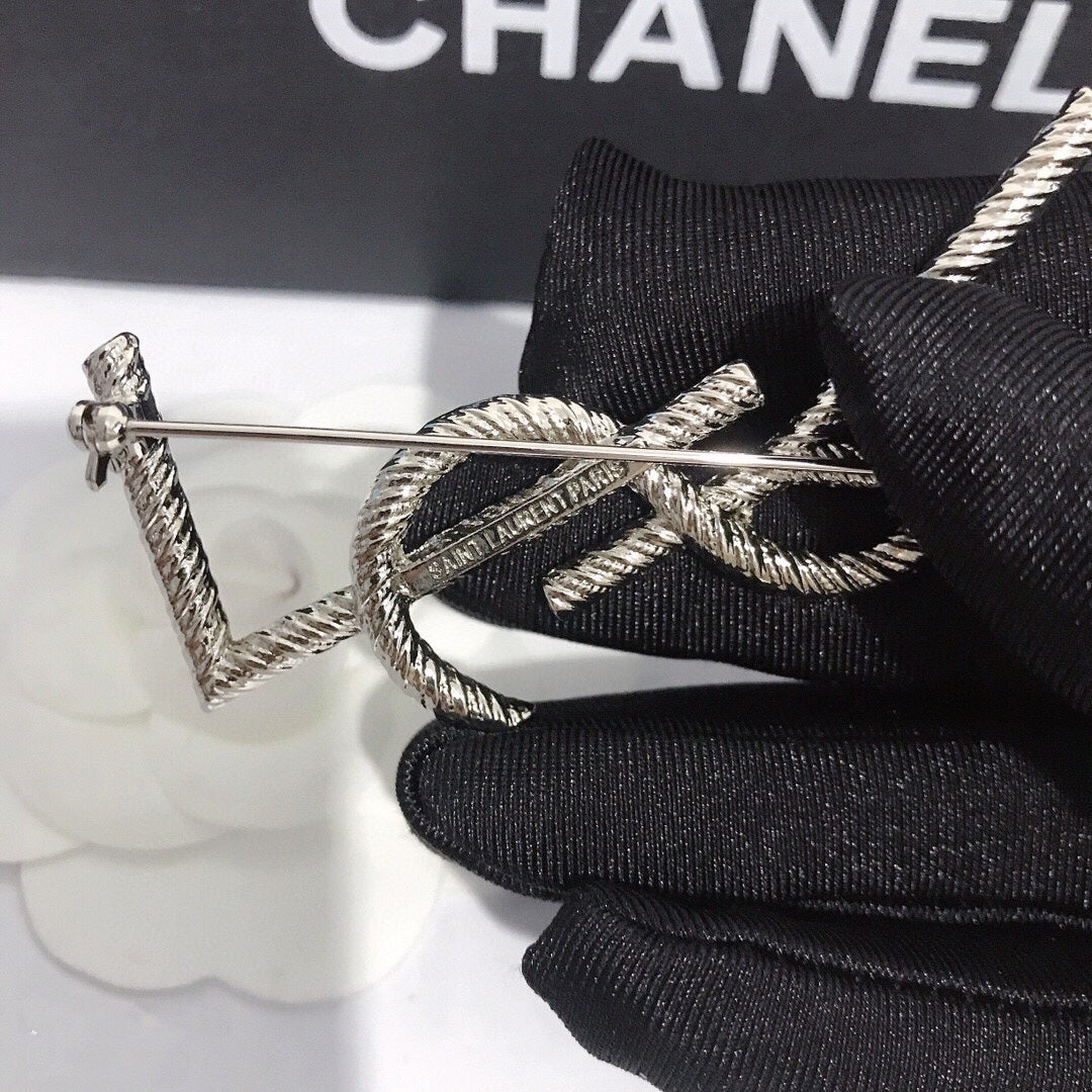 Gold Plated Stamped Brooch