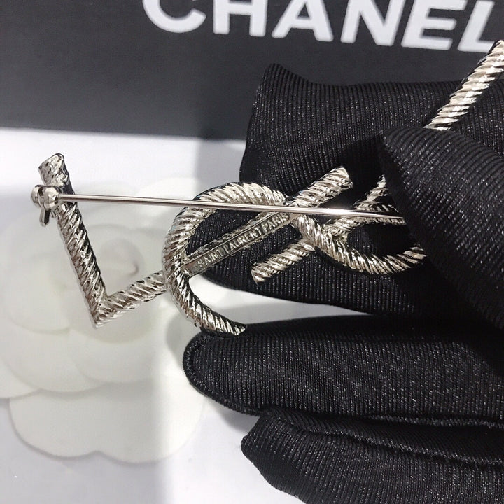 Gold Plated Stamped Brooch