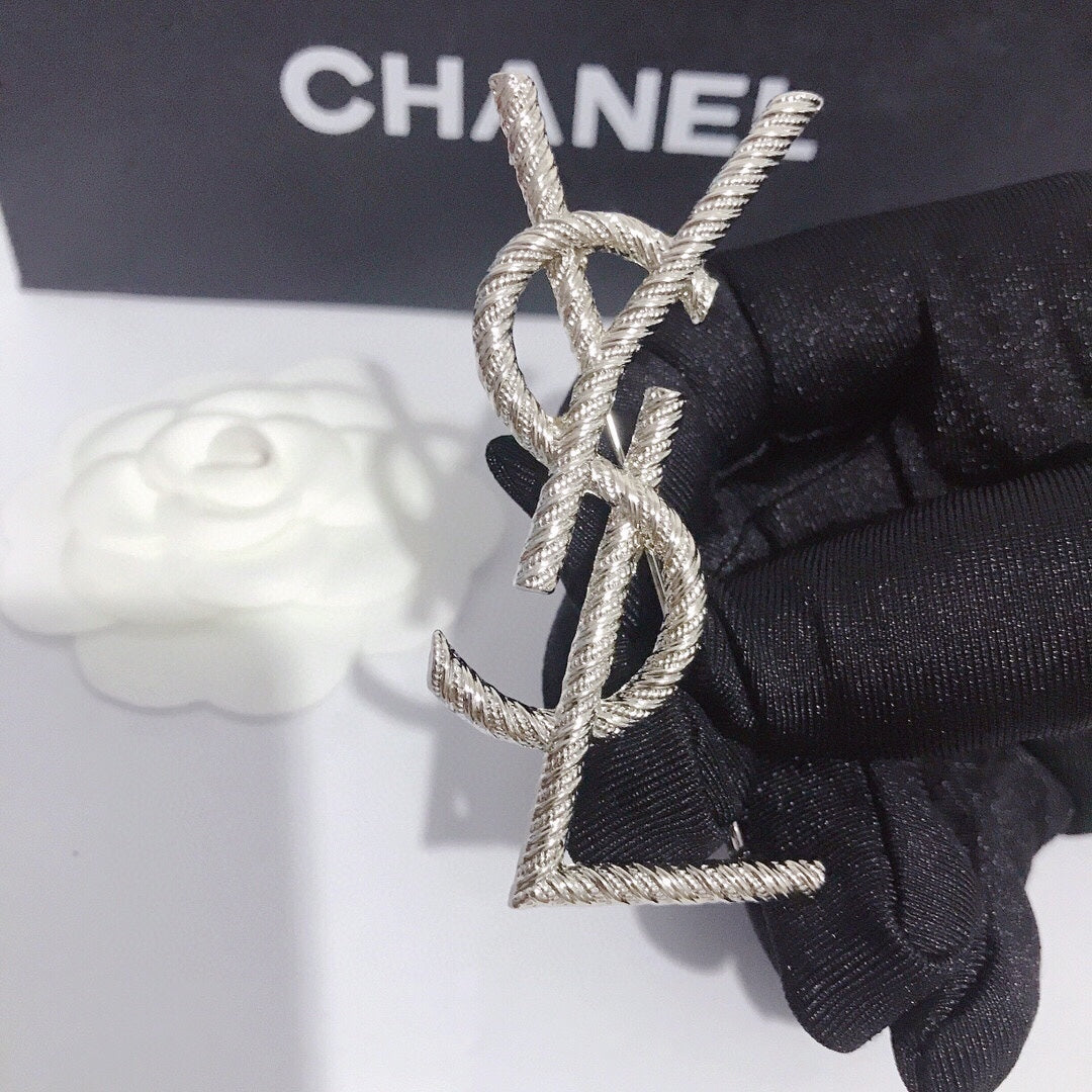 Gold Plated Stamped Brooch