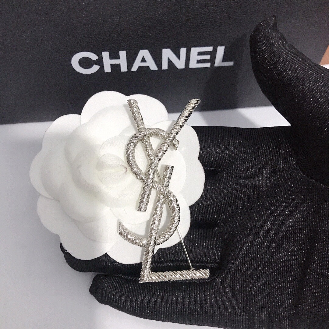 Gold Plated Stamped Brooch